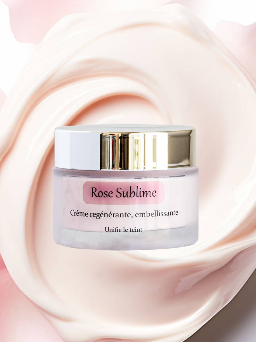 Crème visage régénérante embellissante de jour à la rose