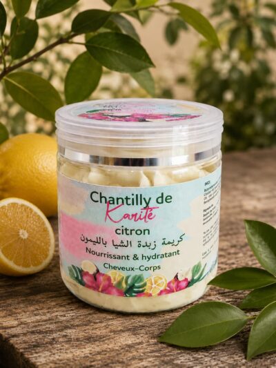 chantilly de karité citron dasn une ambiance naturelle Jardins Sidi Amor